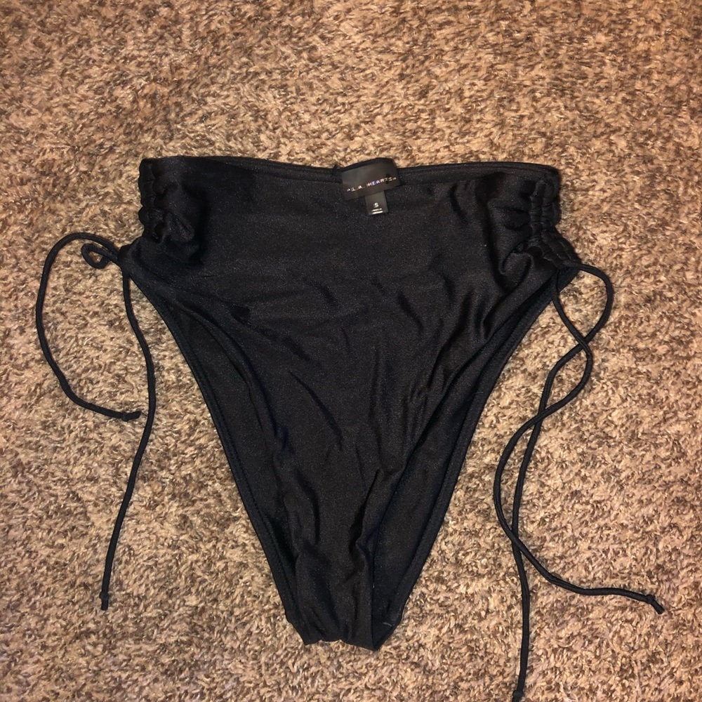 high waisted black bikini bottoms